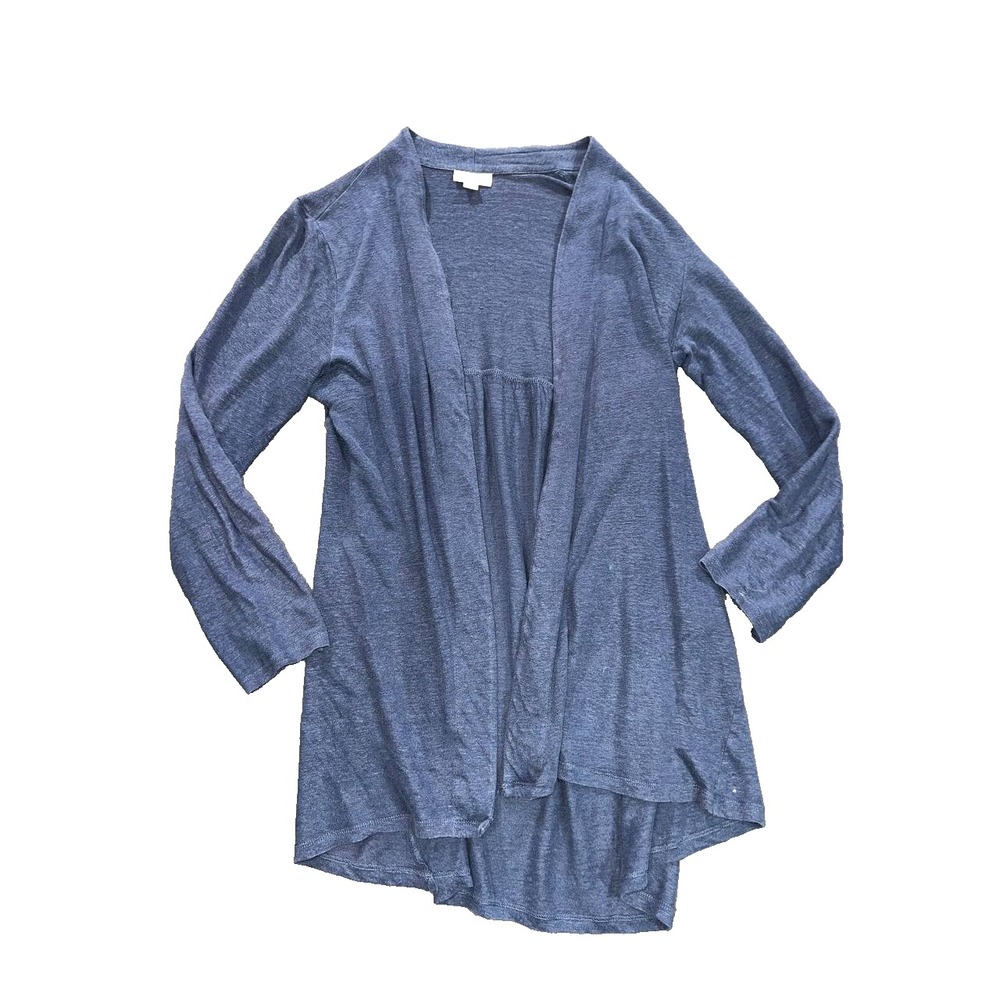 J. Jill Love Linen Blue bohemian Cardigan Sweater S Coastal Lagenlook A008645